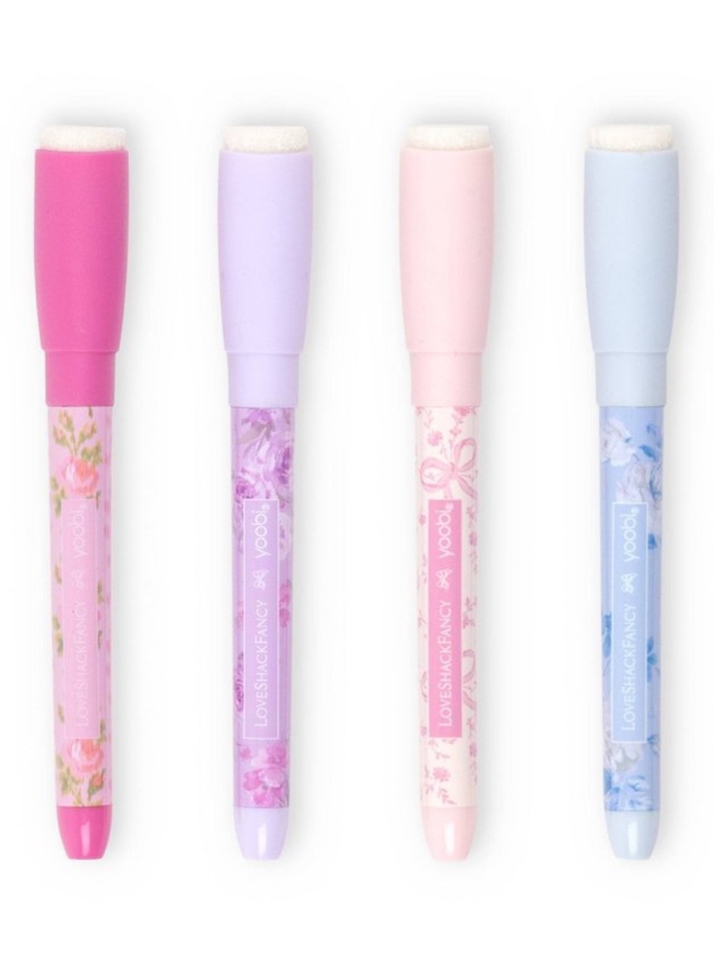 💗🎯 LoveShackFancy × Target - Yoobi - 4pk Floral Dry Erase Markers